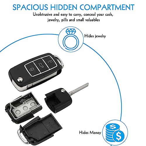 LUEXBOX 2 Pack Remote Fake Car Key Secret Safe, Portable Secret Hidden Pill Container, Diversion Safe Compartment Container to Hide Pills Jewelry or Valuables - Image 5