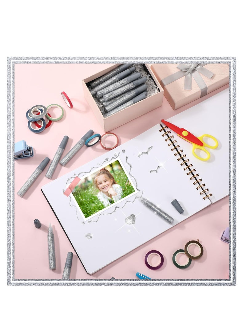 Excefore Glitter Glue Pens, 30 Pcs Art Glitter Glue, Glitter Stick Set for Kids, Washable Glitter Glue Pens for DIY Arts and Crafts Projects, Scrapbooking Holiday Greeting Card Decorating Supplies, Silver - Image 3