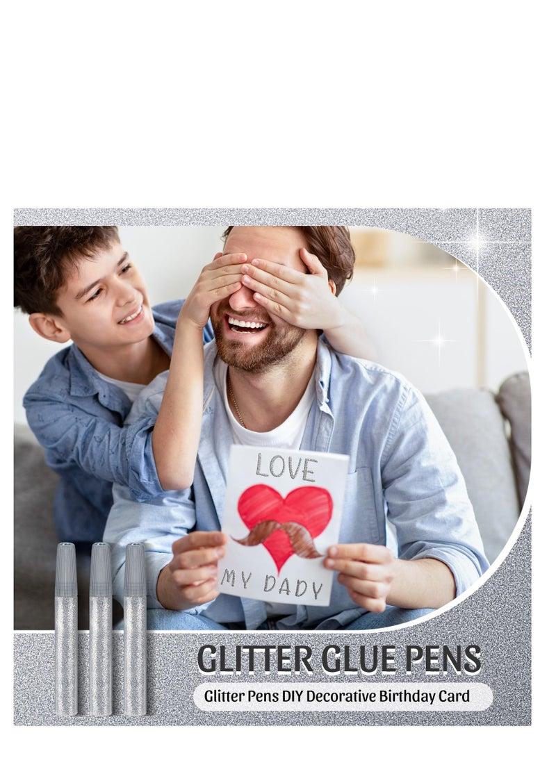 Excefore Glitter Glue Pens, 30 Pcs Art Glitter Glue, Glitter Stick Set for Kids, Washable Glitter Glue Pens for DIY Arts and Crafts Projects, Scrapbooking Holiday Greeting Card Decorating Supplies, Silver - Image 5