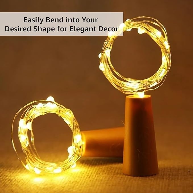 pop colours Wine Bottle String Lights 10 Pack Cork Lights Decorations for Garden Wedding Warm Light LEDs3 Ft