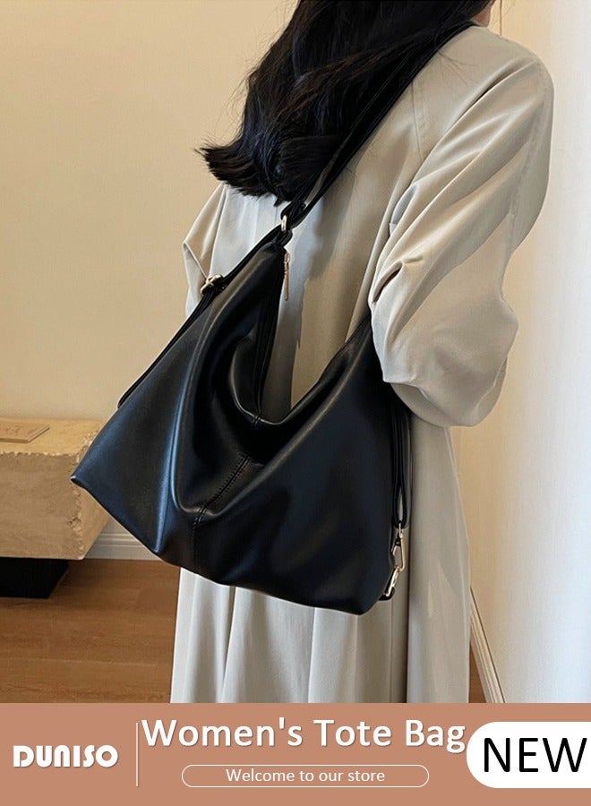 DUNISO Women's Shoulder Tote Bag, Large Capacity Convertible Backbag, Faux Leather Handbag For Women, Fashionable Travel Messenger Bag, Bucket Crossbody Bag with Adjustable Strap for Ladies Girls College Students - Image 1