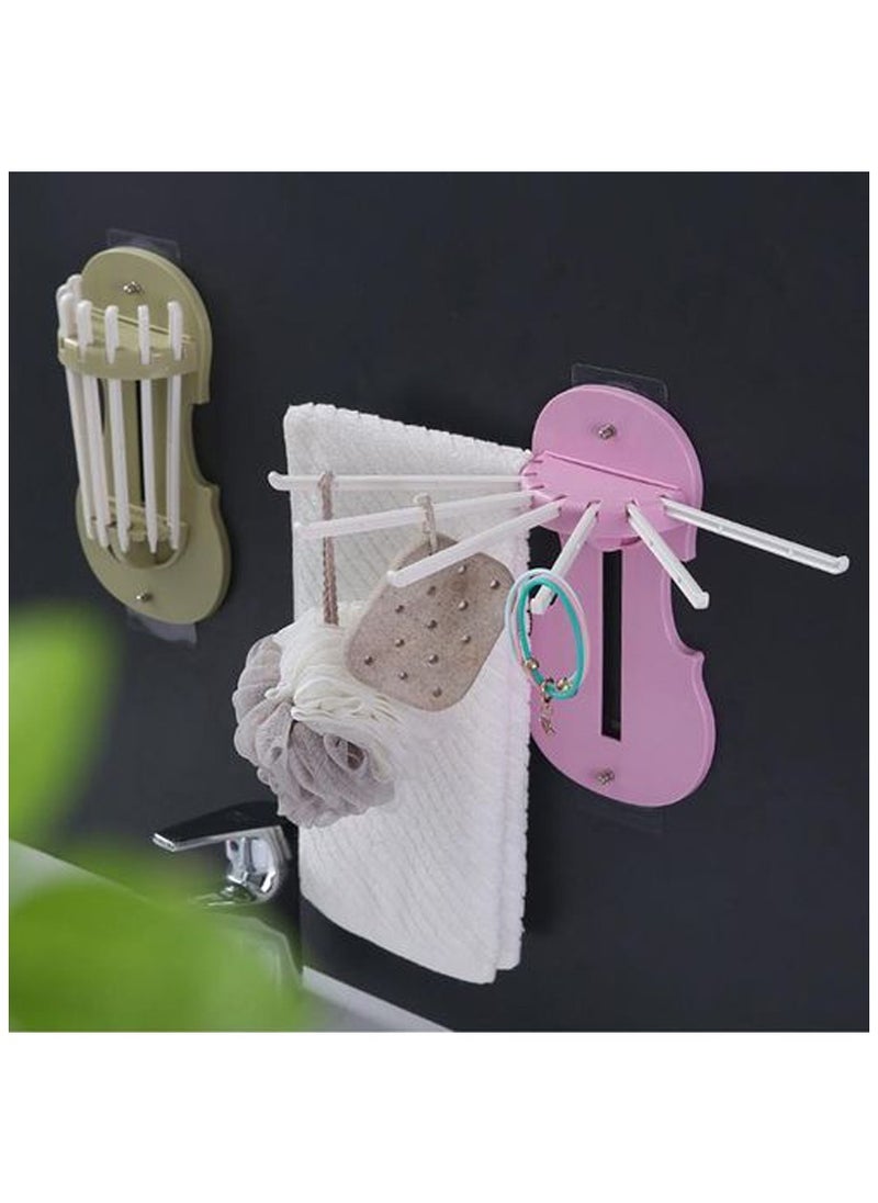 7 in 1 Multifunctional Wall Hanging Hanger, Large Size Pink  - Image 2