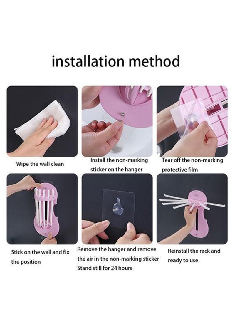 7 in 1 Multifunctional Wall Hanging Hanger, Large Size Pink  - Image 4