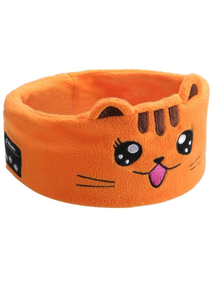 ارواق عصابة رأس للأطفال، سماعات رأس لاسلكية فوق الأذن، عصابة رأس موسيقى من الصوف الناعم المرن المحمول، سماعات نوم مريحة للأطفال الرضع والأطفال الصغار، (قطعة واحدة، أصفر ليموني) - Image 1