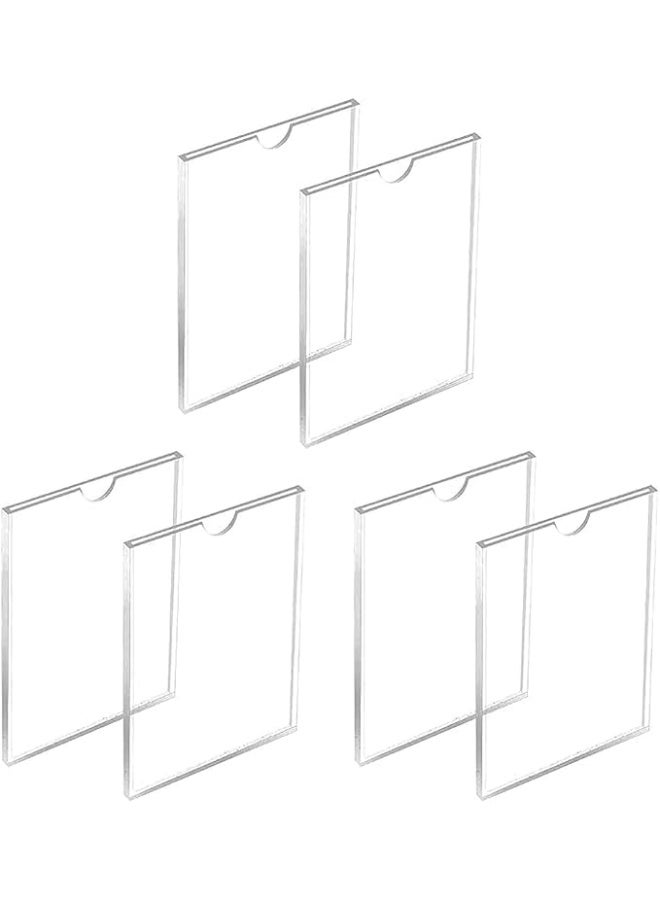 ARS Acrylic Checklist Holder, Acrylic Wall Sign Holder Sign Holder 8.3x11.7 A4 Size Clear Vertical Wall Mount Frame Holder for Home, Office, Store, Restaurant, Pack of 6 - Image 1