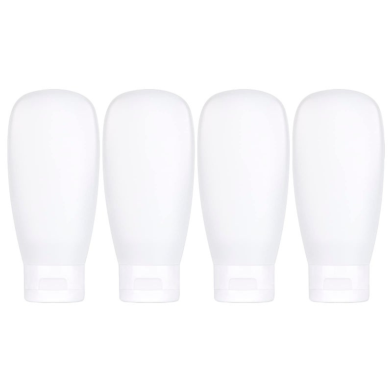CRAFTISAN TSA Approved Travel Bottles Set for Toiletries Travel Size Containers Kit 4 Pack Portable Leak Proof Refillable Squeeze Cosmetic Airplane Essential Shampoo Hair Conditioner Body Lotion Bath Shower Gel - Image 1