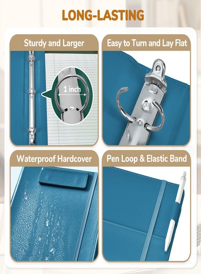 JoyCat 3 Ring Binder Clipboard with Storage,12.4"x10.2"Magnetic Clipboard Folder with 5 Expandable Folders,Refillable Lined Notepad (11" x 8.5"),Ideal for School Office Nursing(Dark Blue) - Image 5