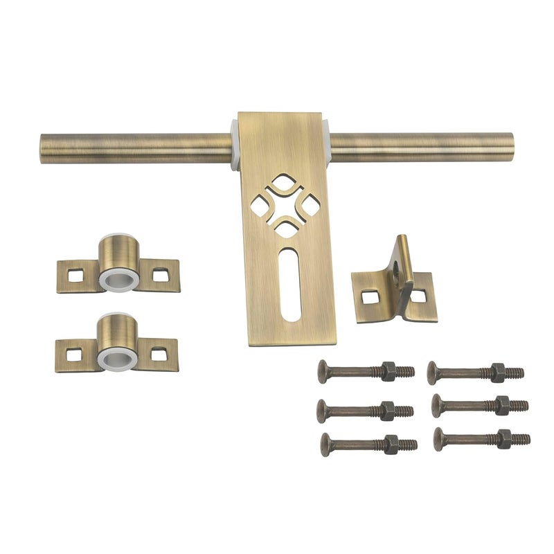 Atom 96 Inch Steel Aldrop Fancy Aldrop for Door Fittings Kit Door Accessories Brass Antique Finish Pack of 1 ElopsBA - Image 3