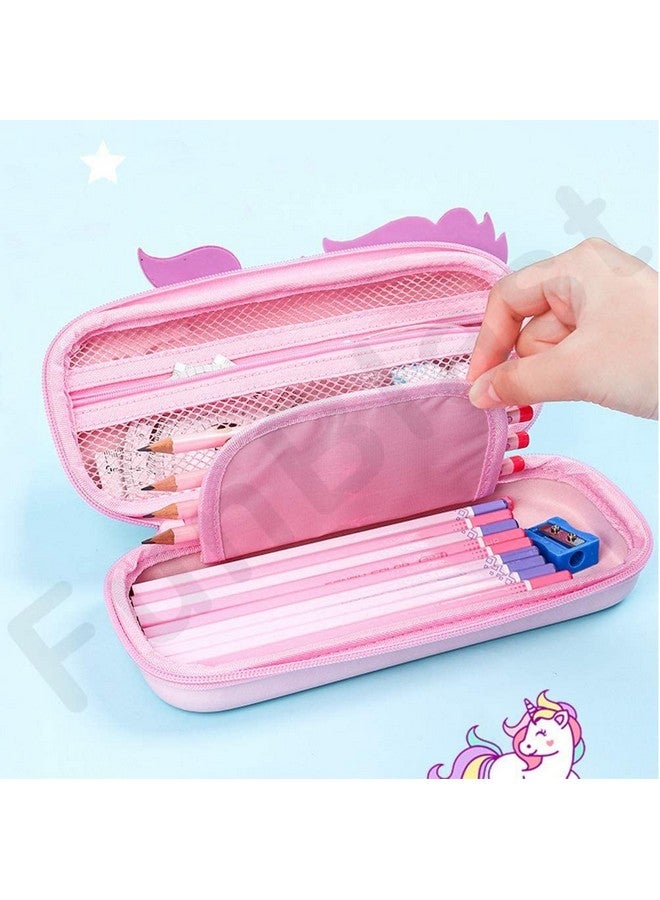 FunBlast Unicorn Pencil Case for Kids - Pencil Pouches for Girls, 3D Hardtop Eva Multipurpose Zipper Pen & Pencil Case, Stationary Organizer for Kids, Birthday Return Gift for Kids - Multicolor - Image 5