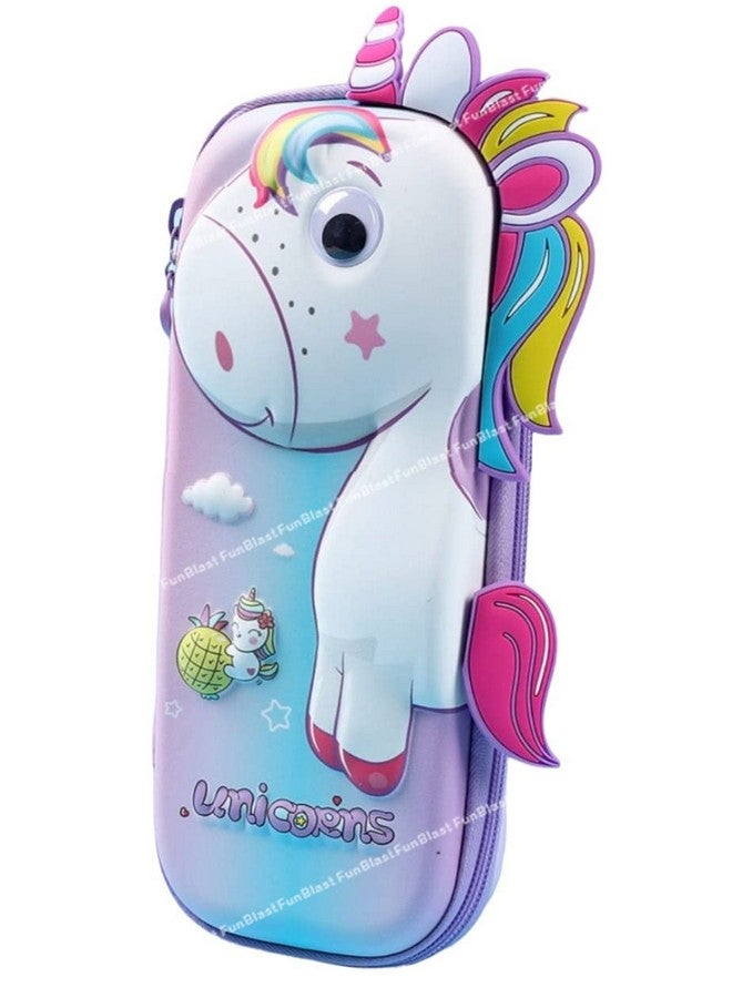 FunBlast Unicorn Pencil Case for Kids - Pencil Pouches for Girls, 3D Hardtop Eva Multipurpose Zipper Pen & Pencil Case, Stationary Organizer for Kids, Birthday Return Gift for Kids - Multicolor - Image 1