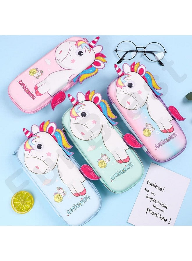 FunBlast Unicorn Pencil Case for Kids - Pencil Pouches for Girls, 3D Hardtop Eva Multipurpose Zipper Pen & Pencil Case, Stationary Organizer for Kids, Birthday Return Gift for Kids - Multicolor - Image 4