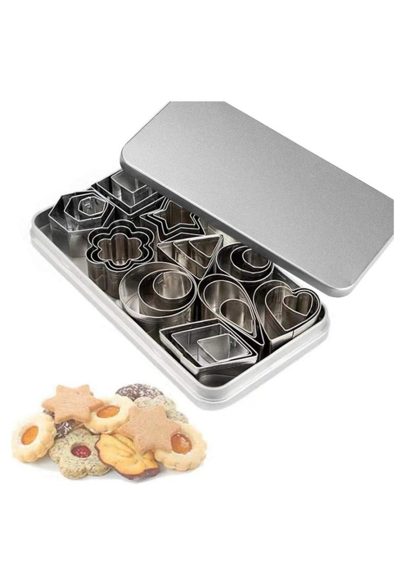Oasisgalore Mini Cookie Cutter Shapes Set - 30 Small Molds to Cut Out Pastry Dough, Pie Crust & Fruit  - Image 1