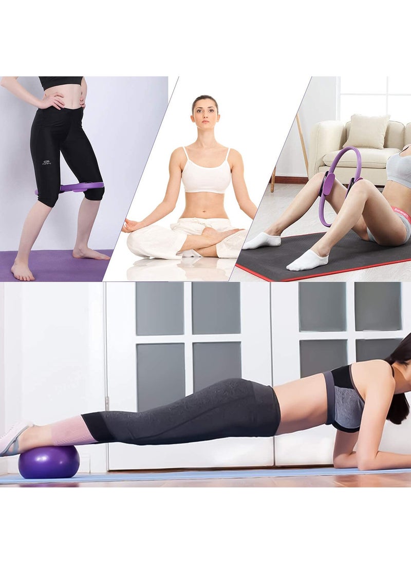 Arabest 5 Pcs Pilates Ring Set 14" Yoga Fitness Magic Circle Pilates Equipment for Home Workouts Fitness kit (Purple)  - Image 5