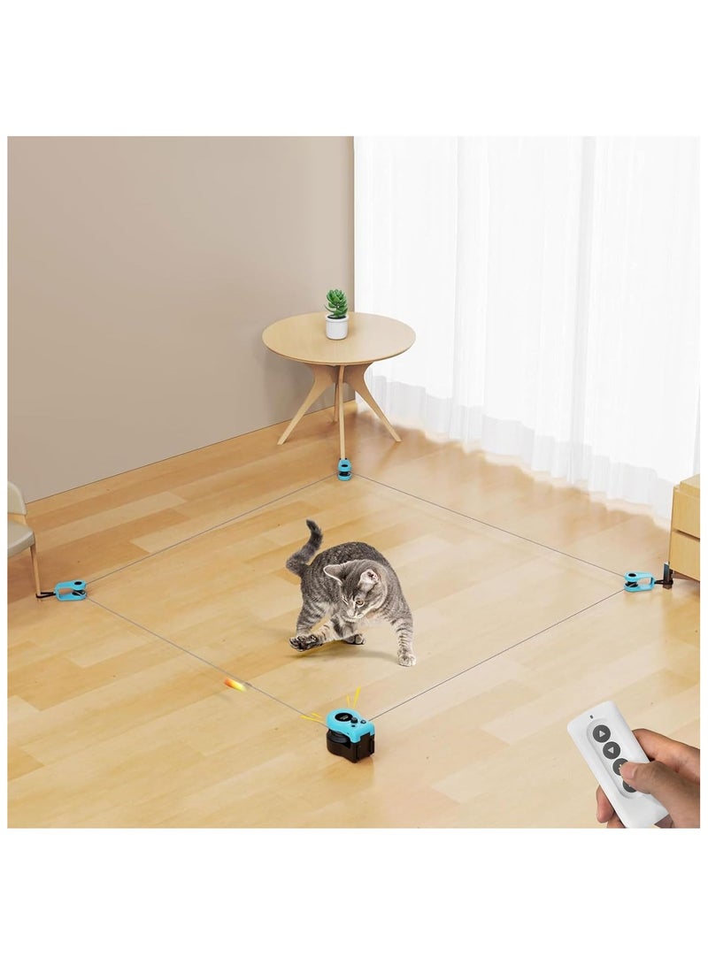 جهاز مشي للقطط قابل للتعديل مع ألعاب مطاردة القطط، يحتوي على أصوات فئران محاكاة، يحافظ على نشاط قطتك ويشغلها. - Image 2