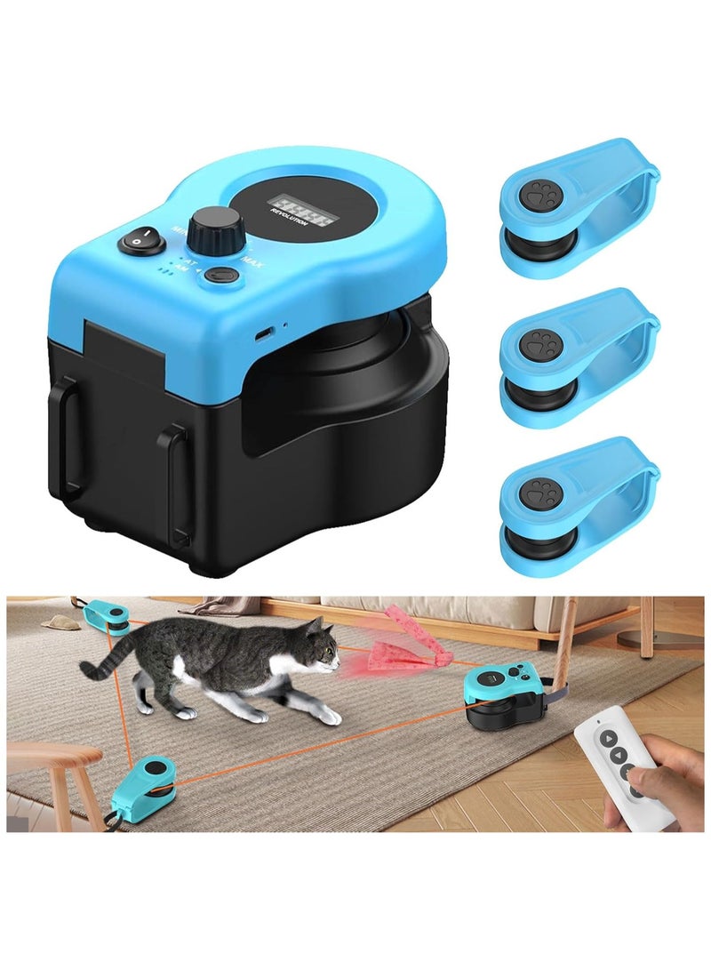 جهاز مشي للقطط قابل للتعديل مع ألعاب مطاردة القطط، يحتوي على أصوات فئران محاكاة، يحافظ على نشاط قطتك ويشغلها. - Image 1
