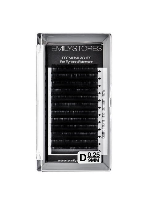 Eyelash Extensions 0.25Mm Thickness D Curl Length 9Mm Natural-Looking Individual Volume Eyelashes For Lash Extensions(0.25,D,9Mm)