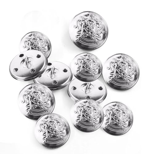 RUIFUU 14Pcs Metal Blazer Button Set, Suit Buttons for Men Women, Vintage Silver Buttons for, Blazer, Suits, Sport Coat, Uniform, Jacket (18mm 23mm,Silver) - Image 5