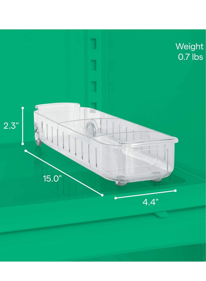 Maximize Fridge Space with RollOut Caddy - 4" Wide Multipurpose Organizer Bins for Kitchen, Pantry, and Under Sink Storage - BPA Free, Ideal for Clutter-Free Living  - Image 4