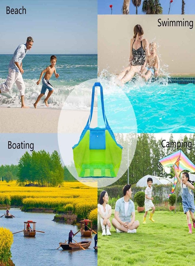 TTSAM حقيبة ألعاب الشاطئ الشبكية كبيرة الحجم حقائب الشاطئ والحقائب حقيبة تخزين الرمل للأطفال منظم ألعاب الشاطئ جامع ألعاب الرمل للأطفال مثالية لحمل الألعاب تبقي بعيدة عن الرمل هدية عيد الميلاد - Image 2