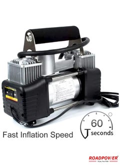 RoadPower Portable Double Cylinder Air Compressor Tire Inflator 12V Compact Air Pump For Car Tires 150 PSI Heavy Duty Metal Tire Pump For SUV Off Road Trailer Truck Bike  - Image 2