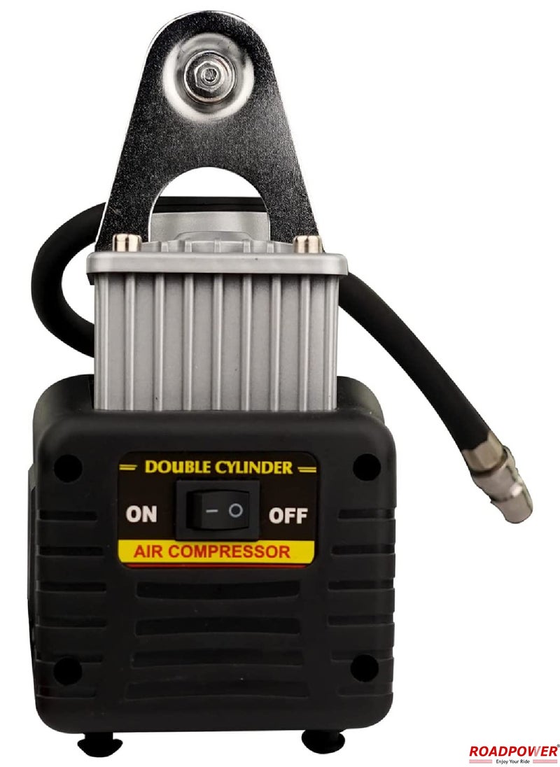 RoadPower - Portable Double Cylinder Air Compressor Tire Inflator 12V Compact Air Pump For Car Tires 150 PSI Heavy Duty Metal Tire Pump For SUV Off Road Trailer Truck Bike - Image 1