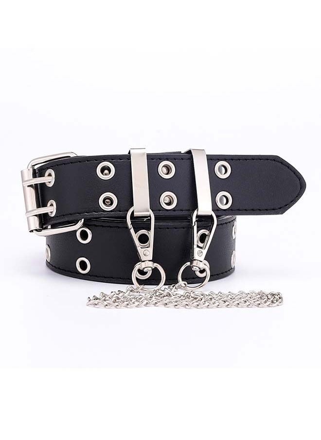Generic - Punk Double Grommet Leather Belt - Image 1