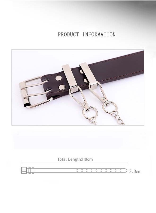 Generic - Punk Double Grommet Leather Belt - Image 1