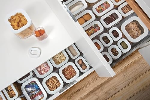 Mepal حاوية تخزين الطعام الشفافة من ميبال مودولا | 15 أونصة/450 مل | مثالية للمواد الجافة | آمنة للغسل في غسالة الصحون | غطاء بإطار أبيض | خالية من BPA | مصنوعة في هولندا - Image 5