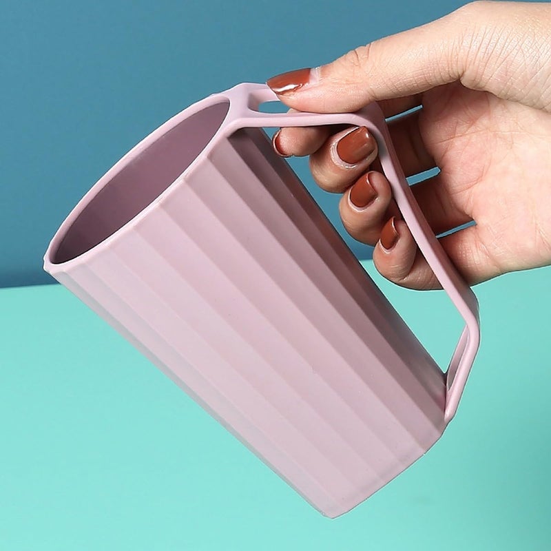 Wolpin Toothbrush Holder Cups for Bathroom (Set of 2 Pcs) Plastic Stand for Toothpaste, Comb, Brush, Cream, Lotion Kids Bathroom Cup Waterproof, Pink & Blue - Image 5