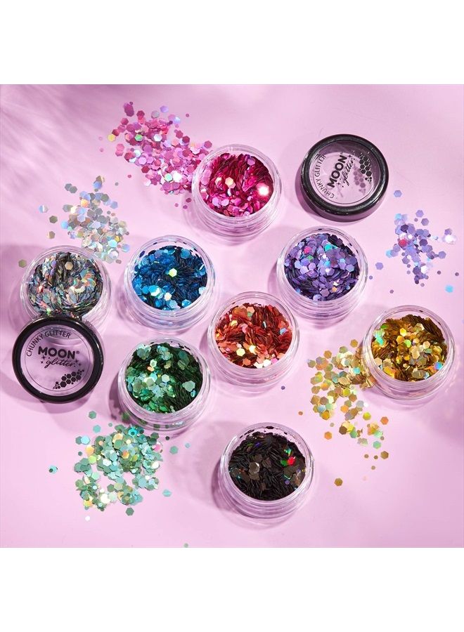 Moon Glitter Holographic Chunky Glitter by Moon Glitter – 100% Cosmetic Glitter for Face, Body, Nails, Hair and Lips - 0.10oz - Rose Gold - Image 5