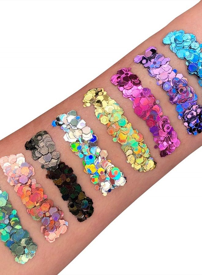 Moon Glitter Holographic Chunky Glitter by Moon Glitter – 100% Cosmetic Glitter for Face, Body, Nails, Hair and Lips - 0.10oz - Rose Gold - Image 2