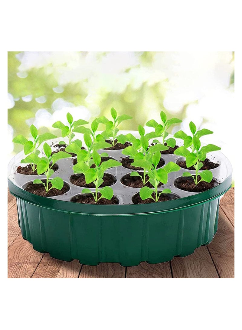 SYOSI Plant Germination Trays Kit, Thicken Round Seed Trays 3Pack Cells Potting Trays, Seed Propagators Trays with Lids  - Image 5