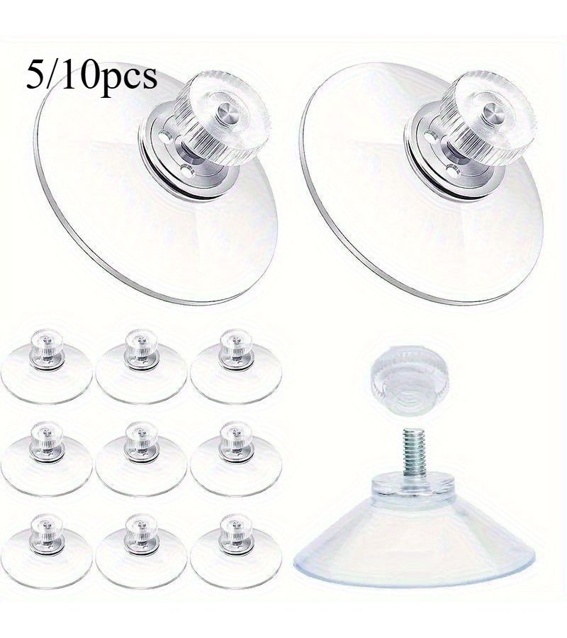 5pcs 1.26 Inch Suction Cup Hooks Clear Strong Adhesive Sucker Pads for Car Glass Bathroom Wall Door - Image 1