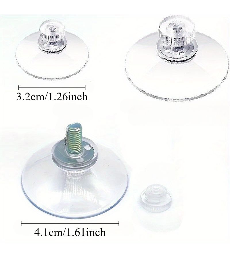 5pcs 1.26 Inch Suction Cup Hooks Clear Strong Adhesive Sucker Pads for Car Glass Bathroom Wall Door - Image 2