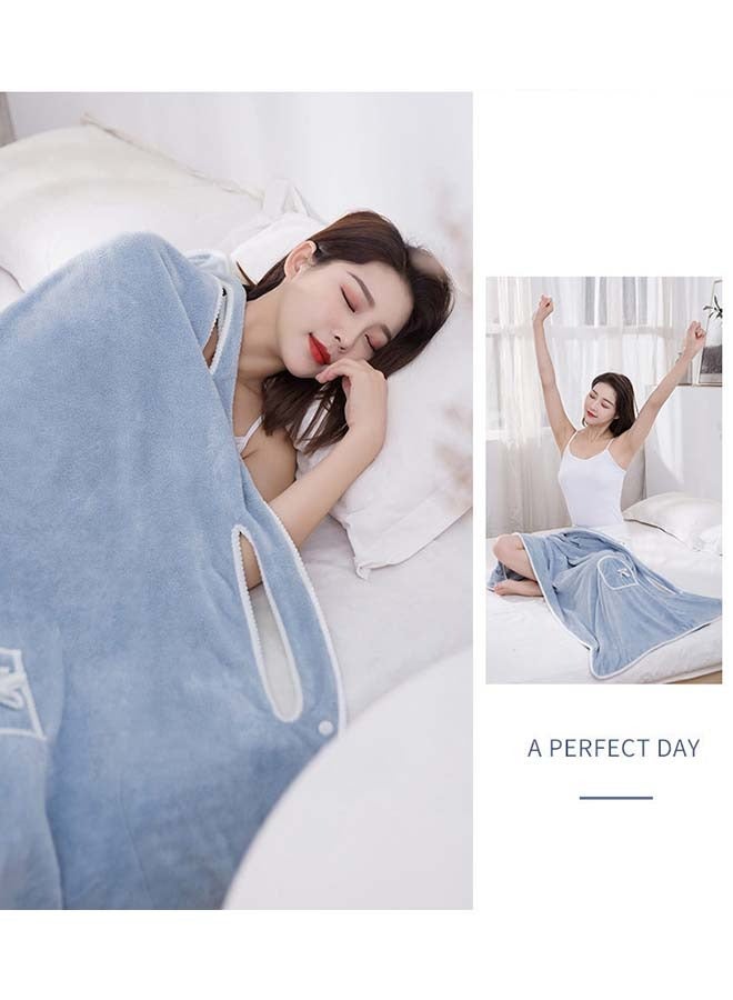 1pc Wearable Bath Towel Bowknot Coral Velvet Bath Skirt For Adults Water Absorption Quick Drying, Bath Towel No Hair Loss Bath Supplies  - Image 2