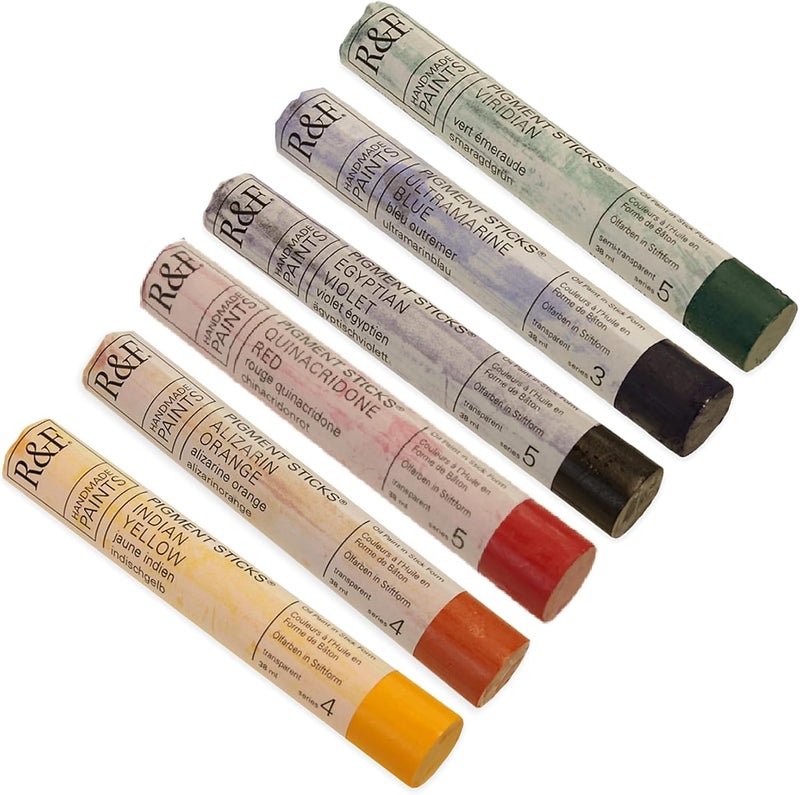 R&F Pigment Sticks Translucent Color Set - 6 Oil Paint Sticks (38ml each) - Image 4