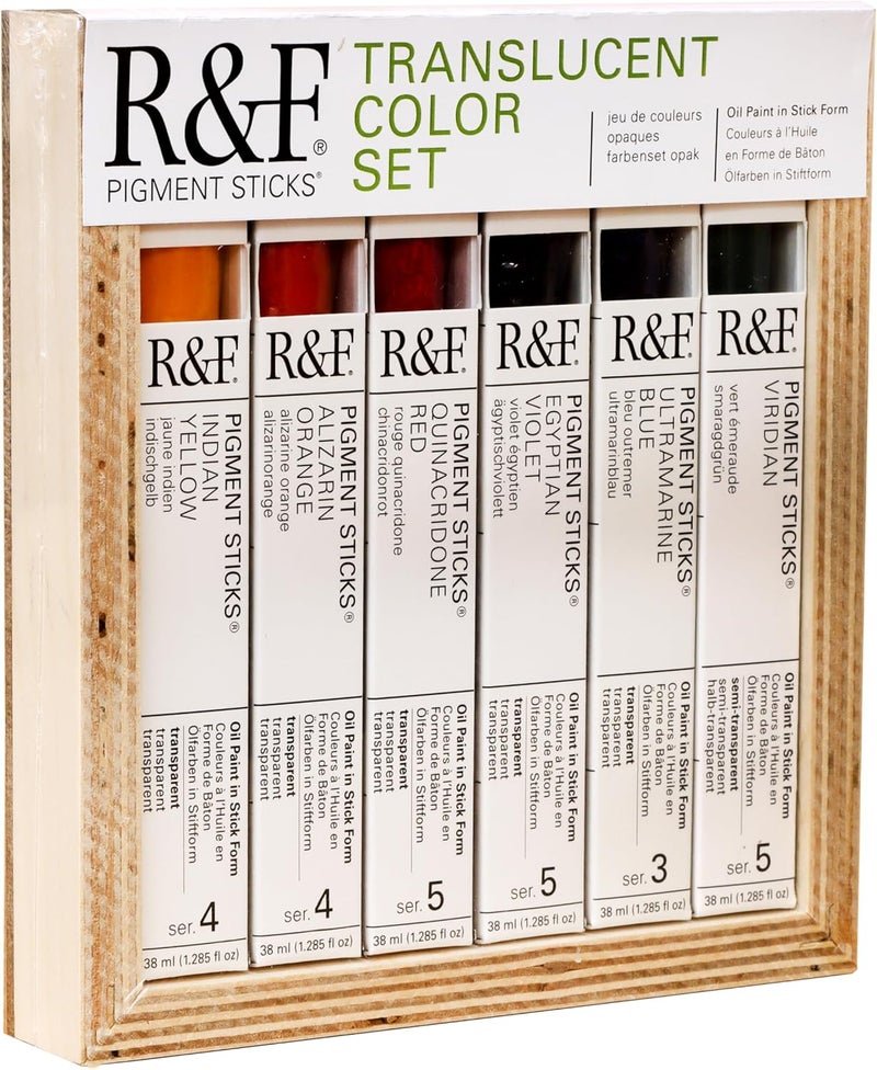 R&F Pigment Sticks Translucent Color Set - 6 Oil Paint Sticks (38ml each) - Image 2