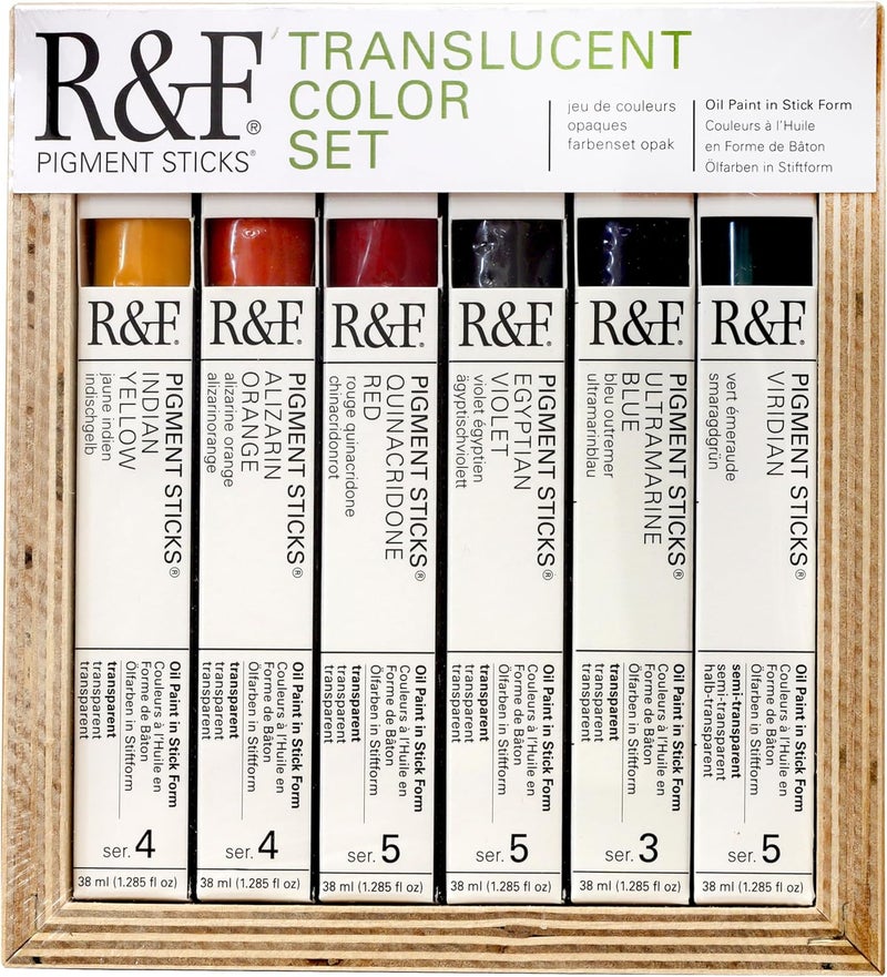 R&F Pigment Sticks Translucent Color Set - 6 Oil Paint Sticks (38ml each) - Image 1