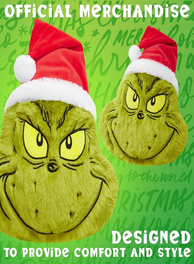 The Grinch 3D Plush Pillow Cushion for Bed, Couch, Throw Pillows Room Decor 21x14 inches, Christmas Home Decor Accessories, Funny Xmas Gifts - Image 3