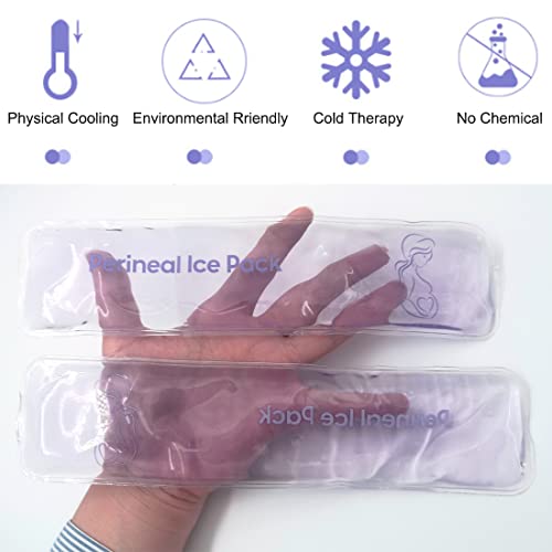coldchill Reusable Perineal Ice Packs for Postpartum & Hemorrhoid Pain Relief, Hot & Cold Pack for Women After Pregnancy, 2 Ice Pack and 3 Non-Woven Cover. Purple - Image 4