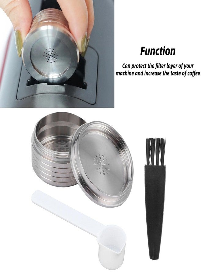 EIMSOAH Reusable Coffee Capsule, Stainless Steel Coffee Pod Refillable Capsules, with Spoon Brush Fit for NDIQ7323 Coffee Maker Machine - Image 5