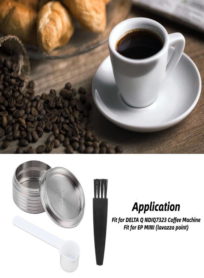 EIMSOAH Reusable Coffee Capsule, Stainless Steel Coffee Pod Refillable Capsules, with Spoon Brush Fit for NDIQ7323 Coffee Maker Machine - Image 4