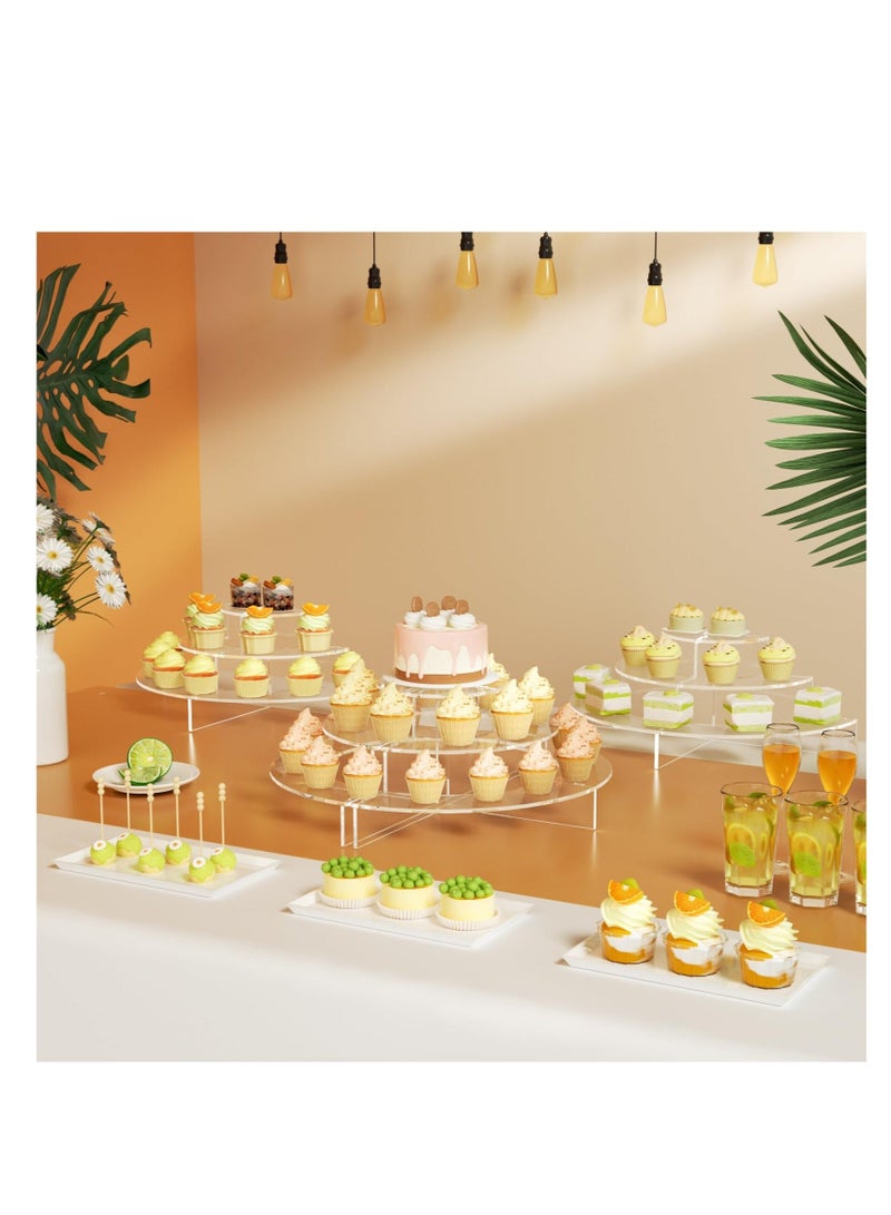 Acrylic Risers Display Stand, Cupcakes Dessert Table Display Stands, Thickened To 5mm Acrylic Food Display Stands, for Collectibles Display, Jewelry, Food, Cupcake, Dessert Risers Shelf - Image 2