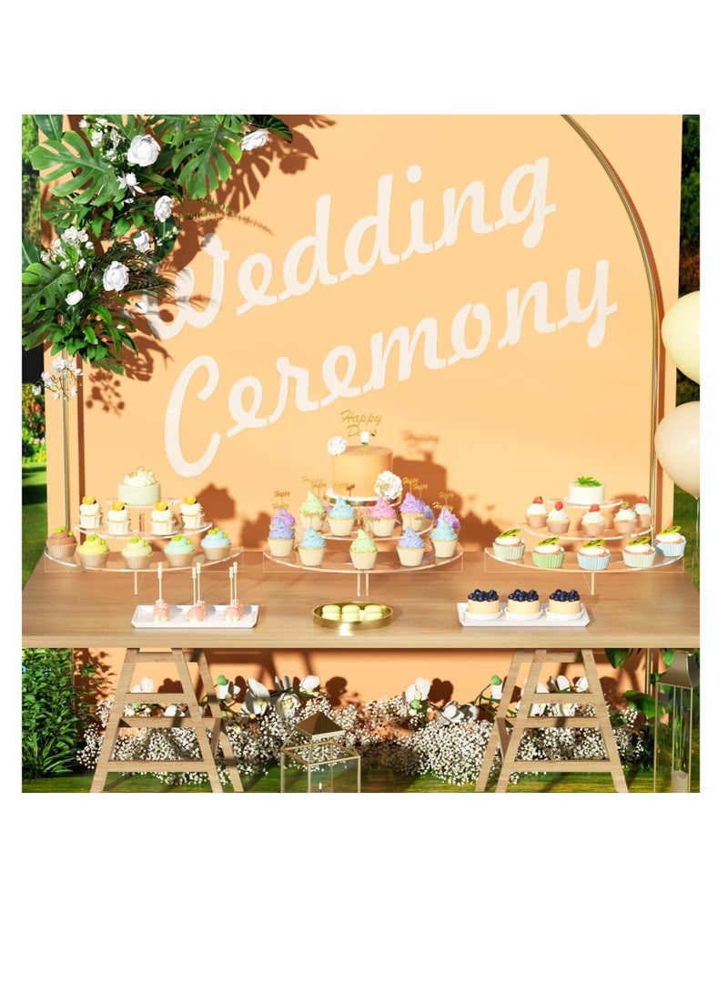 Acrylic Risers Display Stand, Cupcakes Dessert Table Display Stands, Thickened To 5mm Acrylic Food Display Stands, for Collectibles Display, Jewelry, Food, Cupcake, Dessert Risers Shelf - Image 3