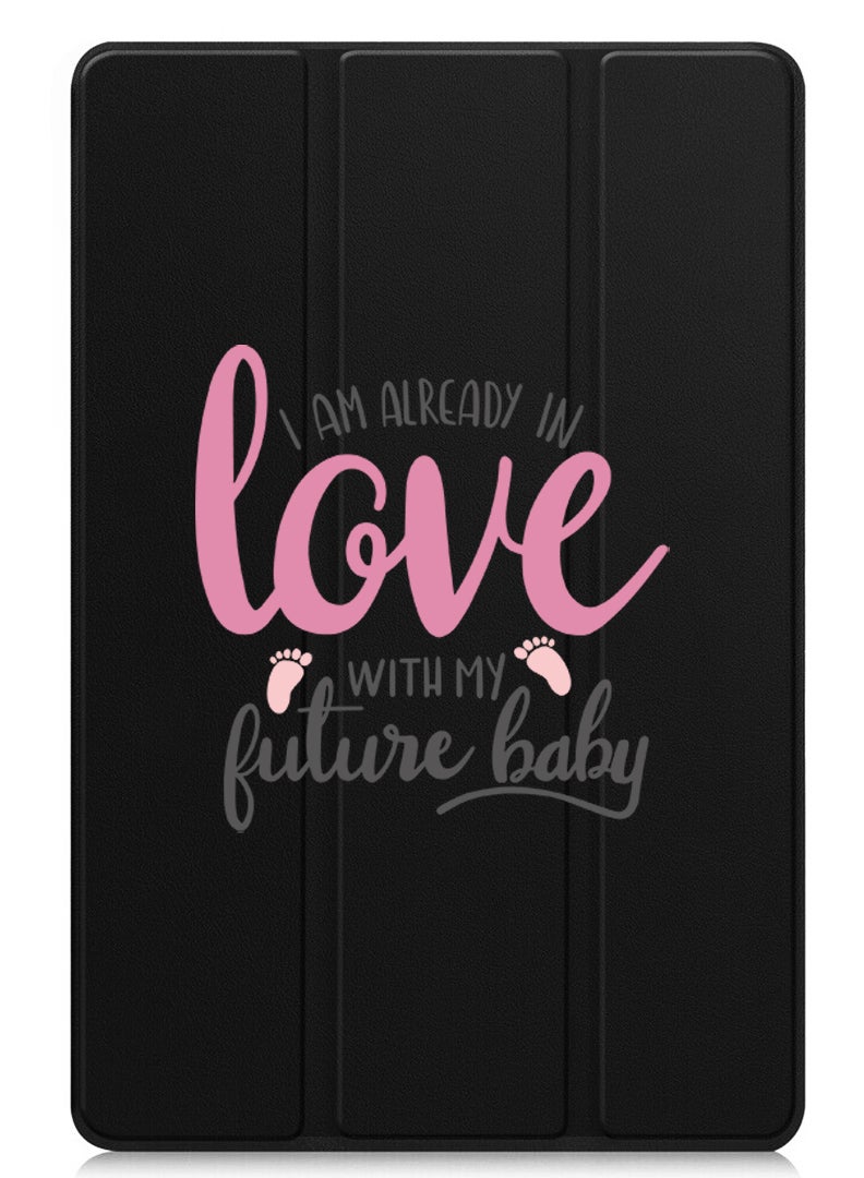 Theodor Protective Flip Case For Apple iPad Pro 11 (2024) With Trifold Stand Auto Wake Sleep Shockproof Cover I am already in love with my future baby - Image 1