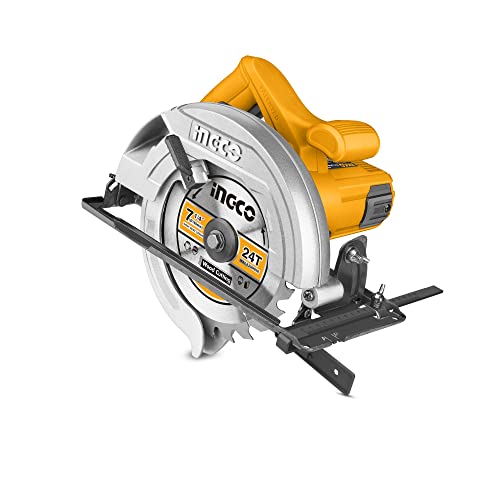 INGCO Circular Saw, 1400W | 4800rpm Electric Saw, Adjustable Cutting Depth/Bevel Cutting Corded Saw with 185mm Blade for Home Decoration or Woodworking - Image 1
