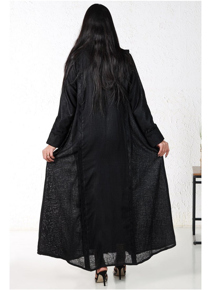 Black abaya with embroidery and a turn-down collar - pzsku/ZD9749905D8E53853B026Z/45/_/1707917009/b1b35f93-a0bb-4685-9631-92b4ab79f878