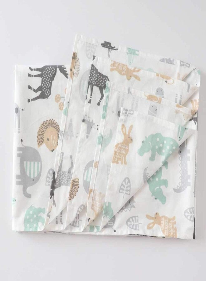 Emenpy 3 Piece 100% Cotton Toddler Sheet Pillowcase Set for Boys and Girls,Include Fitted Sheet,Top Sheet and Envelope Pillowcase,Cute Cartoon Pattern,Soft Skin-Friendly Breathable (Animals) - Image 5