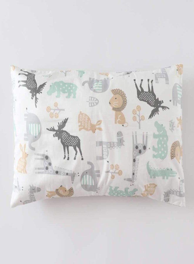 Emenpy 3 Piece 100% Cotton Toddler Sheet Pillowcase Set for Boys and Girls,Include Fitted Sheet,Top Sheet and Envelope Pillowcase,Cute Cartoon Pattern,Soft Skin-Friendly Breathable (Animals) - Image 4