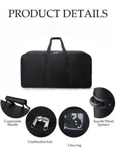DUNISO Expandable Foldable Rolling Duffle Bag with 2 Wheels,Suitcase Collapsible Rolling Travel Luggage Bag Duffel Bag for Men and Women Lightweight Suitcases without Telescoping Handle  - Image 5